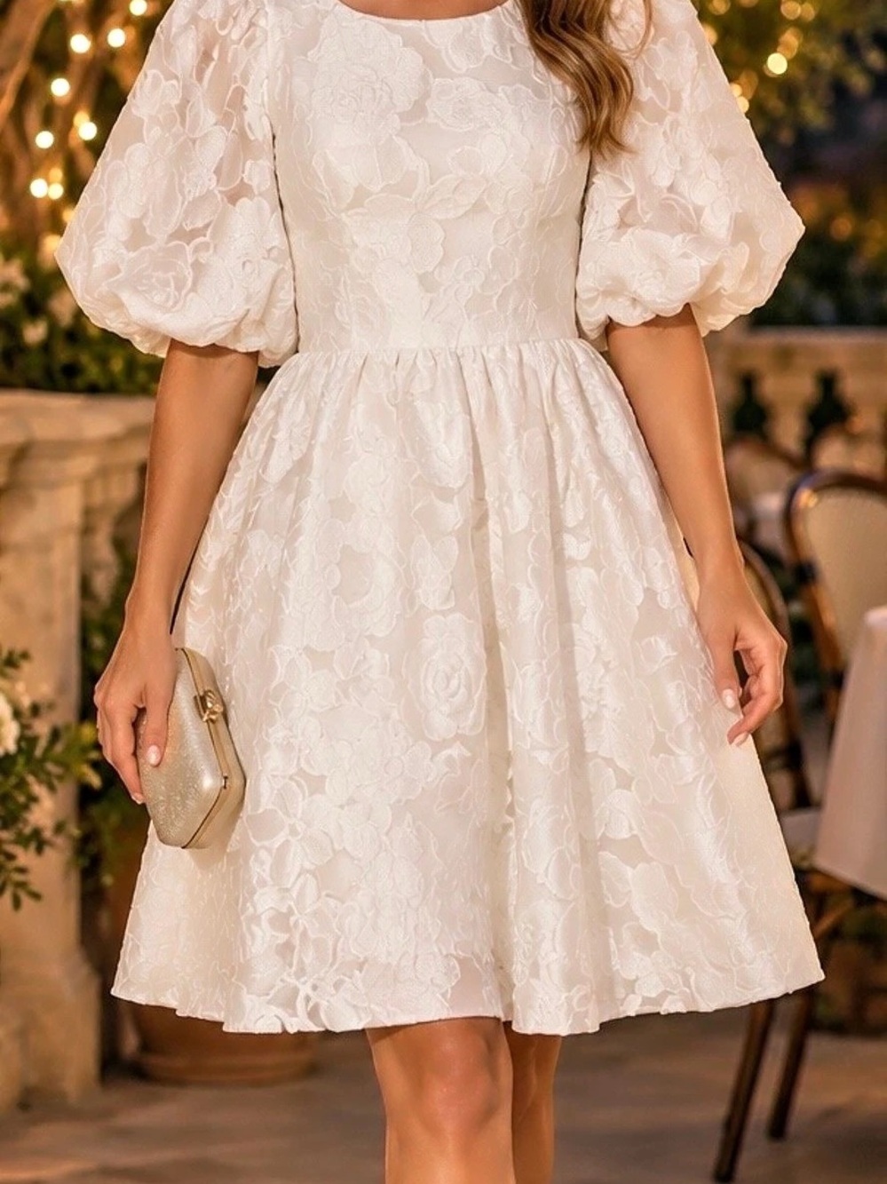 Lilly Pulitzer Floral Puff Sleeve Mini Dress White Size 10